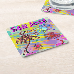 San Jose Lycklig och Hope Underlägg Papper Kvadrat