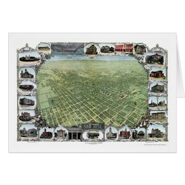San Jose panorama- karta för CA - 1901 Hälsningskort (Framsidan Horizontal)