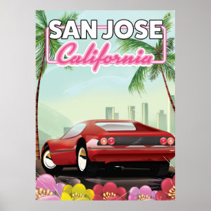 San Jose, reseaffisch i Kalifornien Poster