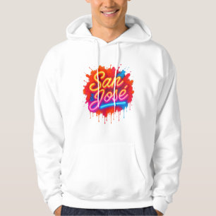 San José Retro Neon Script Street Art Stänk Hoodie