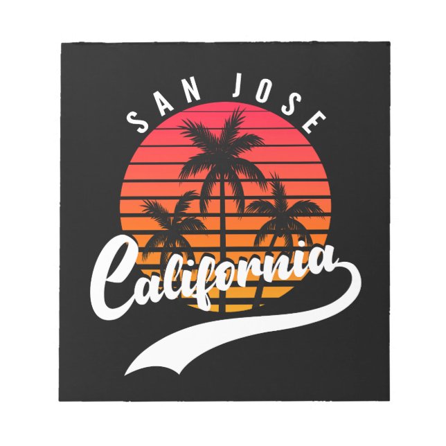 San Jose Retro Sunset Anteckningsblock (Framsida)