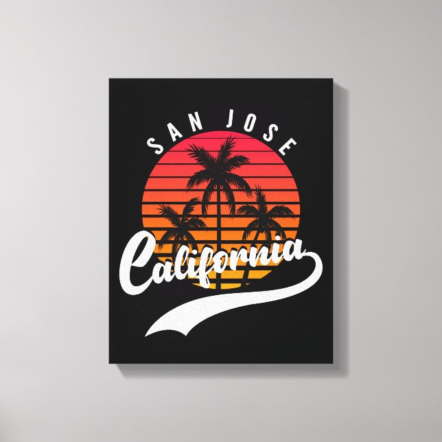 San Jose Retro Sunset Kanvastryck (Framsida)