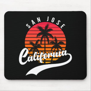 San Jose Retro Sunset Mouse Pad Musmatta