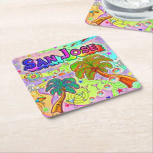 San Jose Semesterpresent Target Coaster Underlägg Papper Kvadrat