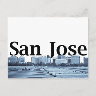 San Jose Skyline med San Jose i Himlar Vykort