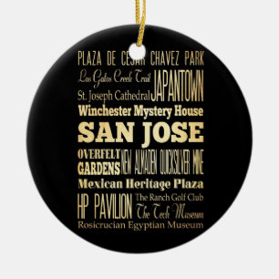 San Jose stad av Kalifornien statlig Julgransprydnad Keramik