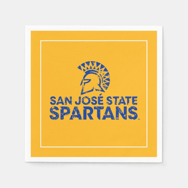San Jose State Spartans Logotyp Distressed Pappersservett (Framsidan)