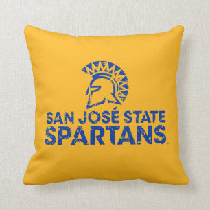 San Jose State Spartans Logotyp Varumärke Distress Kudde