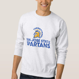 San Jose State Spartans Logotyp Varumärke Distress Lång Ärmad Tröja