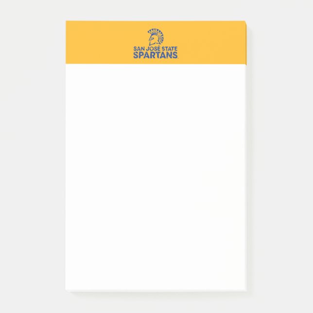 San Jose State Spartans Logotyp Varumärke Distress Post-it Block (Framsida)