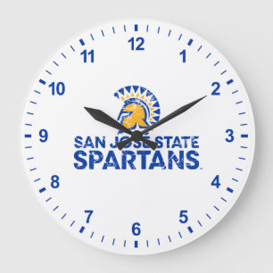 San Jose State Spartans Logotyp Varumärke Distress Stor Klocka
