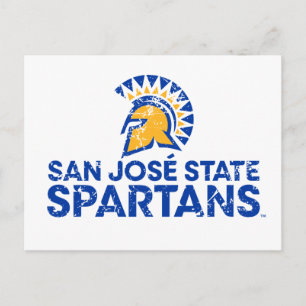 San Jose State Spartans Logotyp Varumärke Distress Vykort