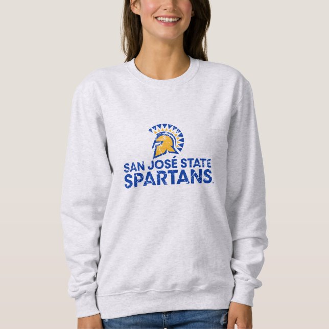 San Jose State Spartans Logotyp Varumärkesdistress T Shirt (Framsida)