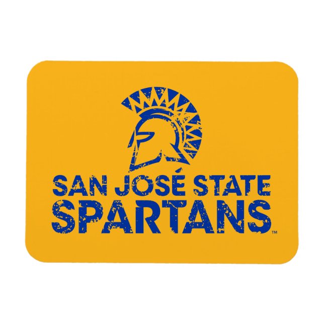San Jose State Spartans Logotyp Wordmark Distress Magnet (Horisontell)