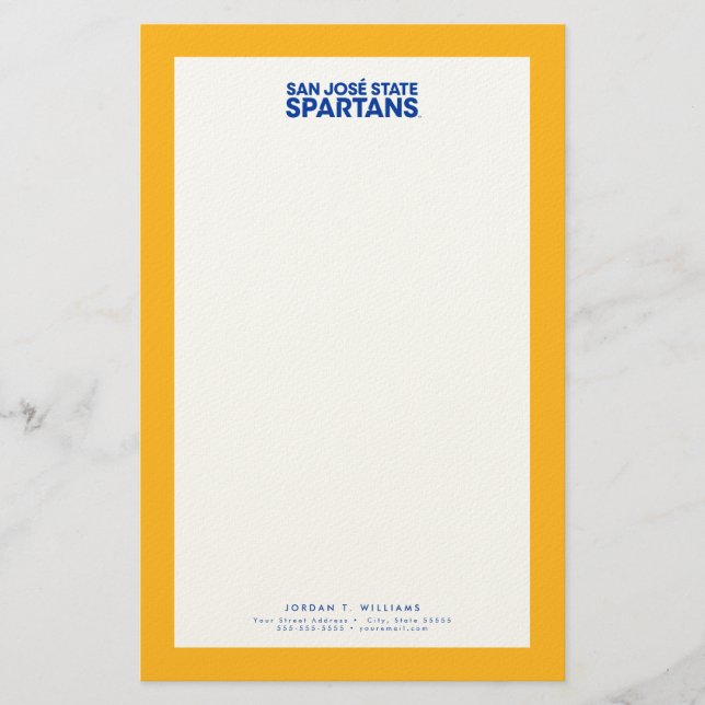 San Jose State Spartans Wordmark Brevpapper (Framsida)