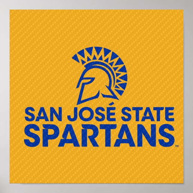 San Jose-staten Spartans Carbon Fiber Mönster Poster (Framsidan)