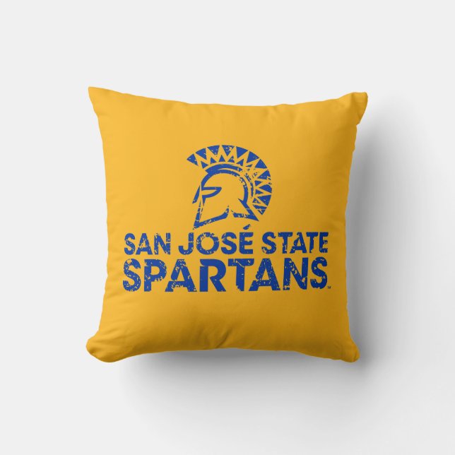 San Jose statlig Spartans logotyp bedrövade Kudde (Framsida)