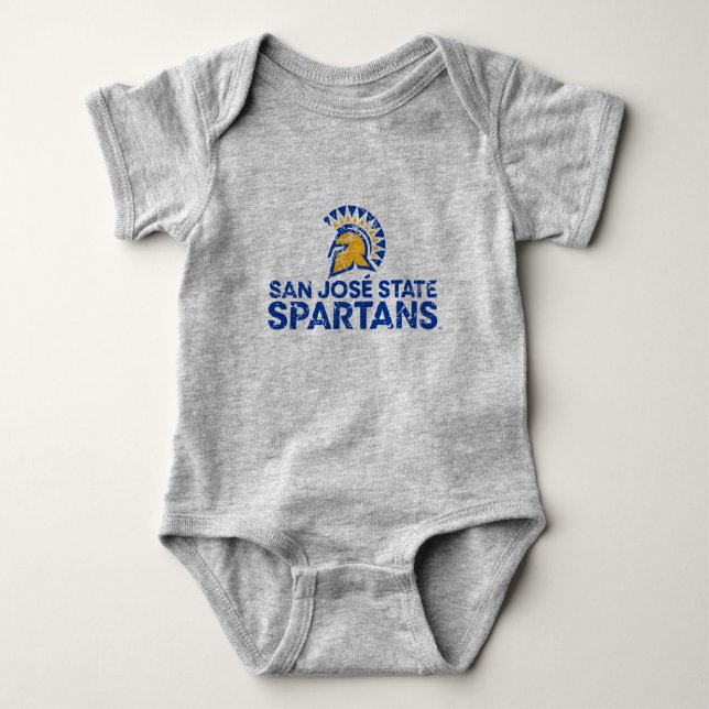San Jose statlig Spartans logotyp bedrövade T Shirt (Framsida)