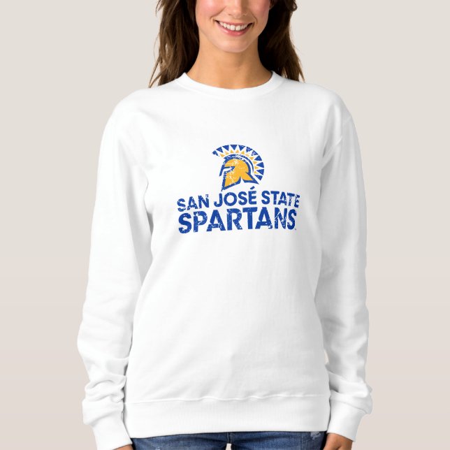 San Jose statlig Spartans logotyp bedrövade T Shirt (Framsida)