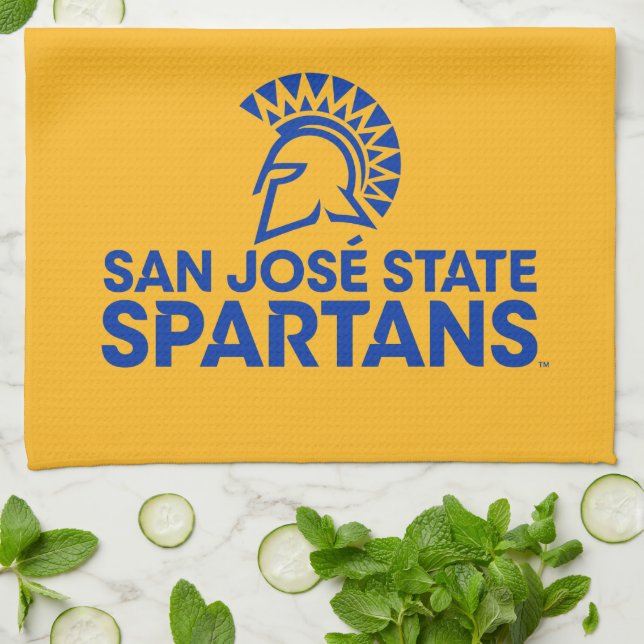 San Jose statlig Spartans logotyp Wordmark Kökshandduk (Vikta)
