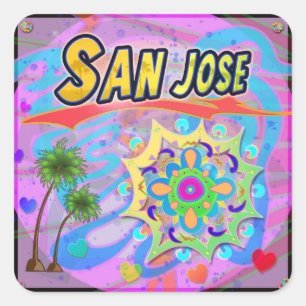 San Jose True Progress-etikett Fyrkantigt Klistermärke