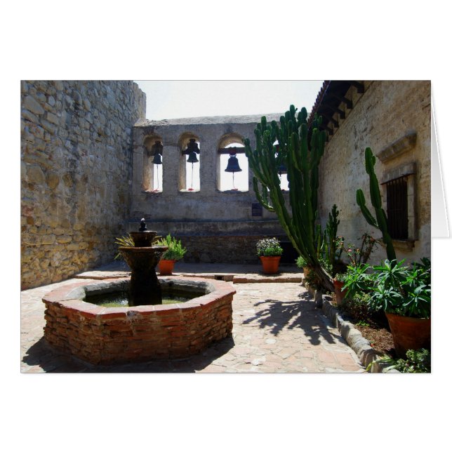San Juan Capistrano Uppdrag Courtyard Hälsningskort (Framsidan Horizontal)