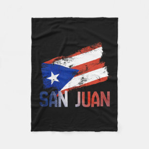 San Juan City Puerto Rico Flagga Vintage Roots Bor Fleecefilt