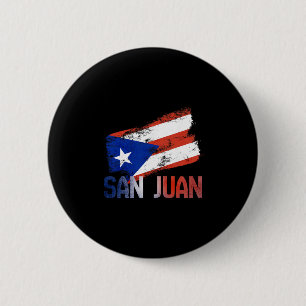 San Juan City Puerto Rico Flagga Vintage Roots Bor Knapp