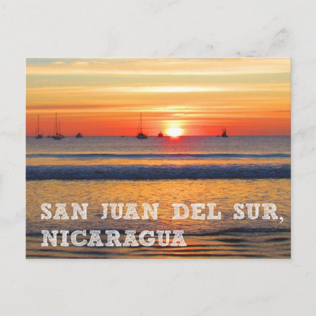 San Juan del Sur, Nicaragua Sunset Postcard Vykort (Framsida)