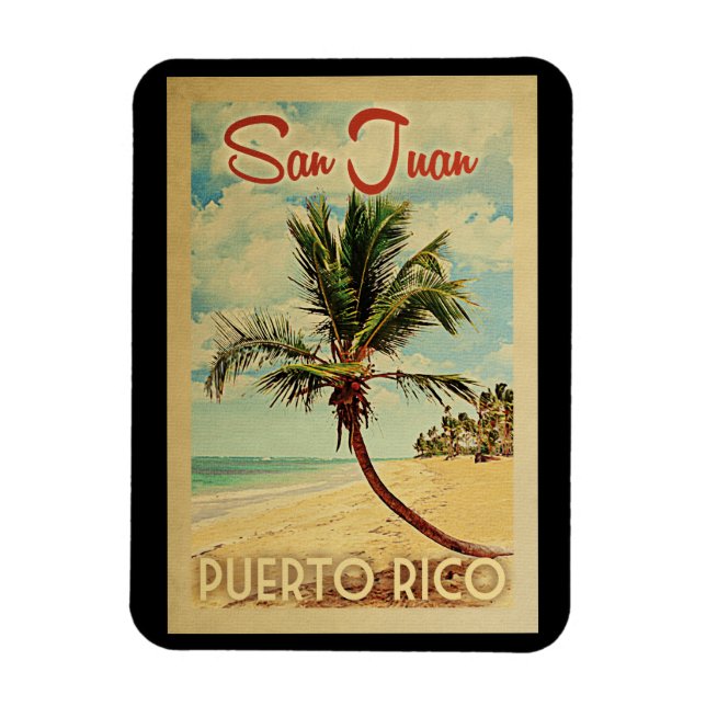 San Juan Handflatan Träd Vintage resor Magnet (Vertikal)