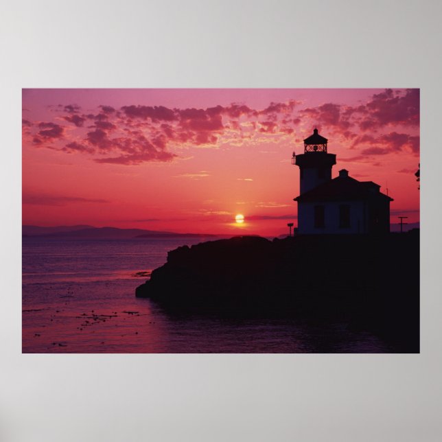 San Juan Island, Lime Kiln Lighthouse Poster (Framsidan)