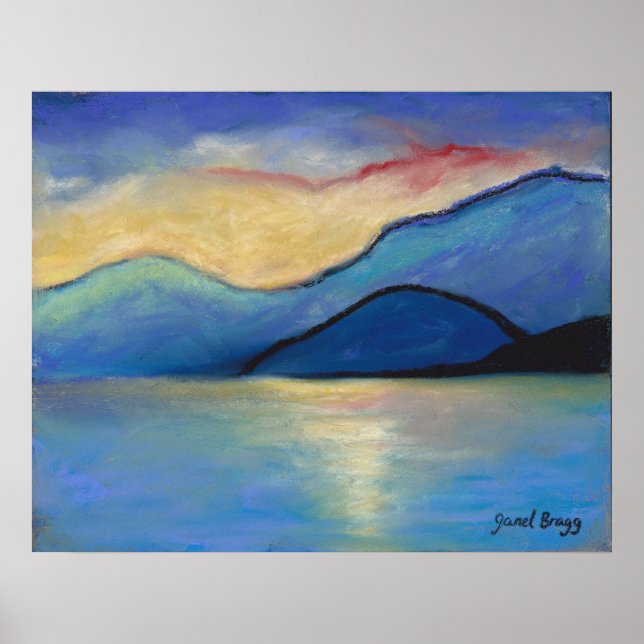San Juan Island Twilight i Pastels Poster (Framsidan)