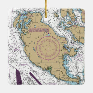 San Juan Island WA-diagram Julgransprydnad Keramik