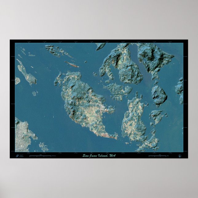 San Juan Island, Washingtons satellit poster (Framsidan)