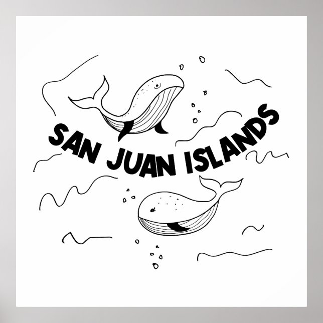 San Juan Islands Whales Poster (Framsidan)