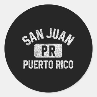 San Juan Pr Puerto Rico Gym Stil Distress White Runt Klistermärke