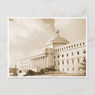 San Juan Puerto Rico Capitol Building 1938 Vintage Vykort