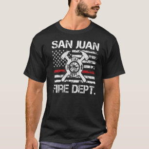 San Juan Puerto Rico Fire Department Thin Red Line T Shirt