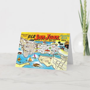 San Juan Puerto Rico Greeting Card Tack Kort