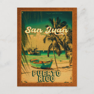 San Juan Puerto Rico Handflatan Träd Souvenirs 60- Vykort