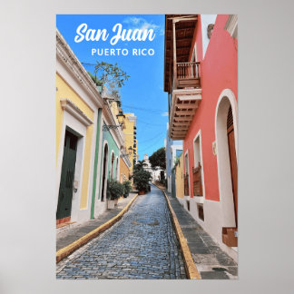 San Juan Puerto Rico Island Colorful Travel Photo Poster