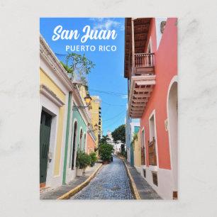 San Juan Puerto Rico Island Colorful Travel Photo Vykort
