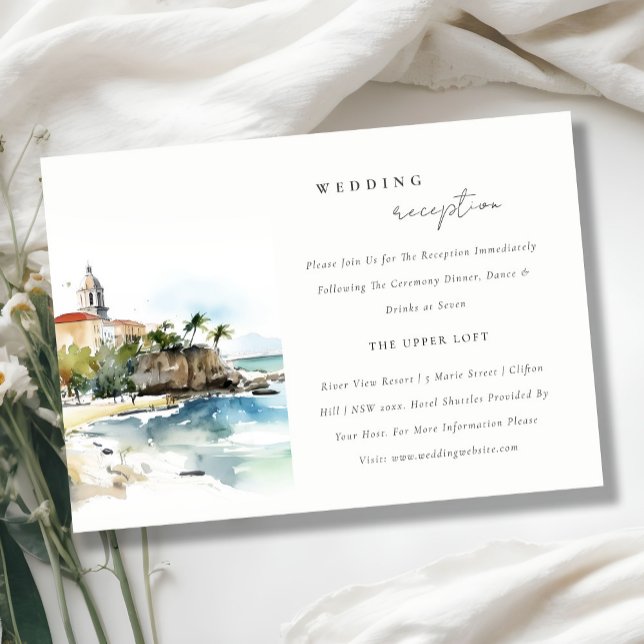 San Juan Puerto Rico Landscape Wedding Reception Tilläggskort (Skapare uppladdad)