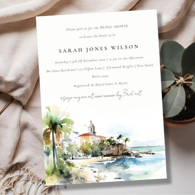 San Juan Puerto Rico Landskaps Bröllopsdusch Inbjudningar (Skapare uppladdad)