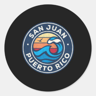 San Juan Puerto Rico Nautical Vågar Runt Klistermärke