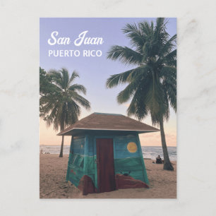 San Juan Puerto Rico Öbe Beach Solnedgång Resa Vykort