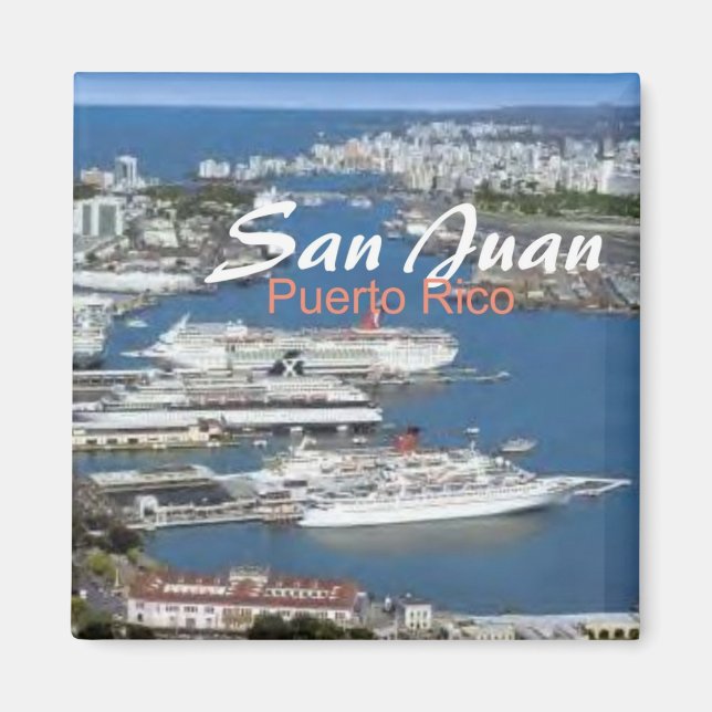 San Juan Puerto Rico Travel Souvenir Fridge Magnet (Framsidan)