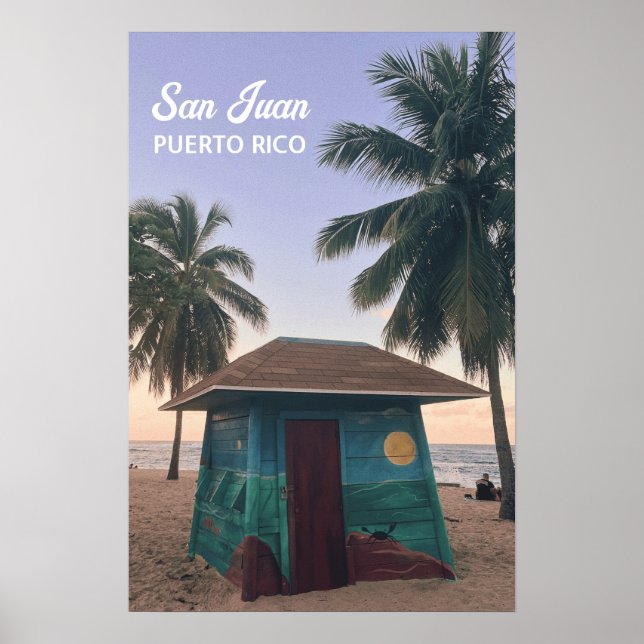 San Juan Puerto Rico Tropical Beach Sunset Photo Poster (Framsidan)