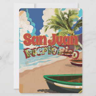San Juan Puerto Rico Vintage Resemål Inbjudningar