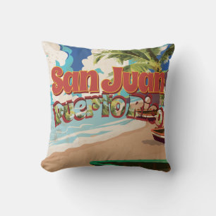 San Juan Puerto Rico Vintage Resemål Kudde